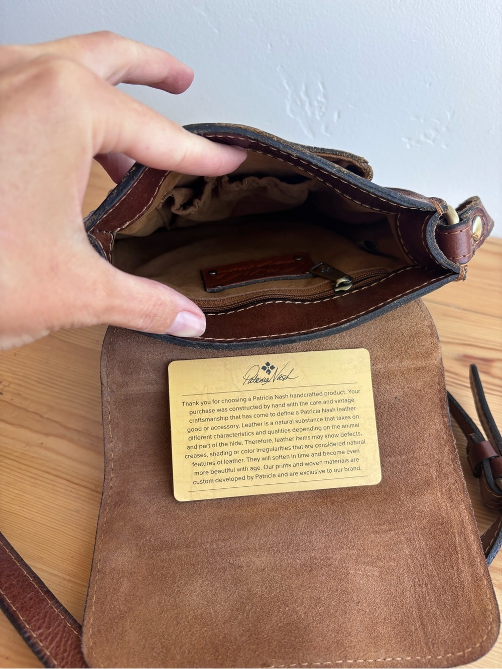 PATRICIA NASH CASCINA CROSSBODY BAG with Buckle LEATHER Cognac - Picture 14 of 15